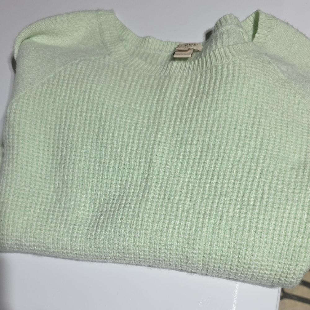 LOFT Mint Green Crew Neck Wool Blend Sweater Sz‎ Med - Picture 5 of 6